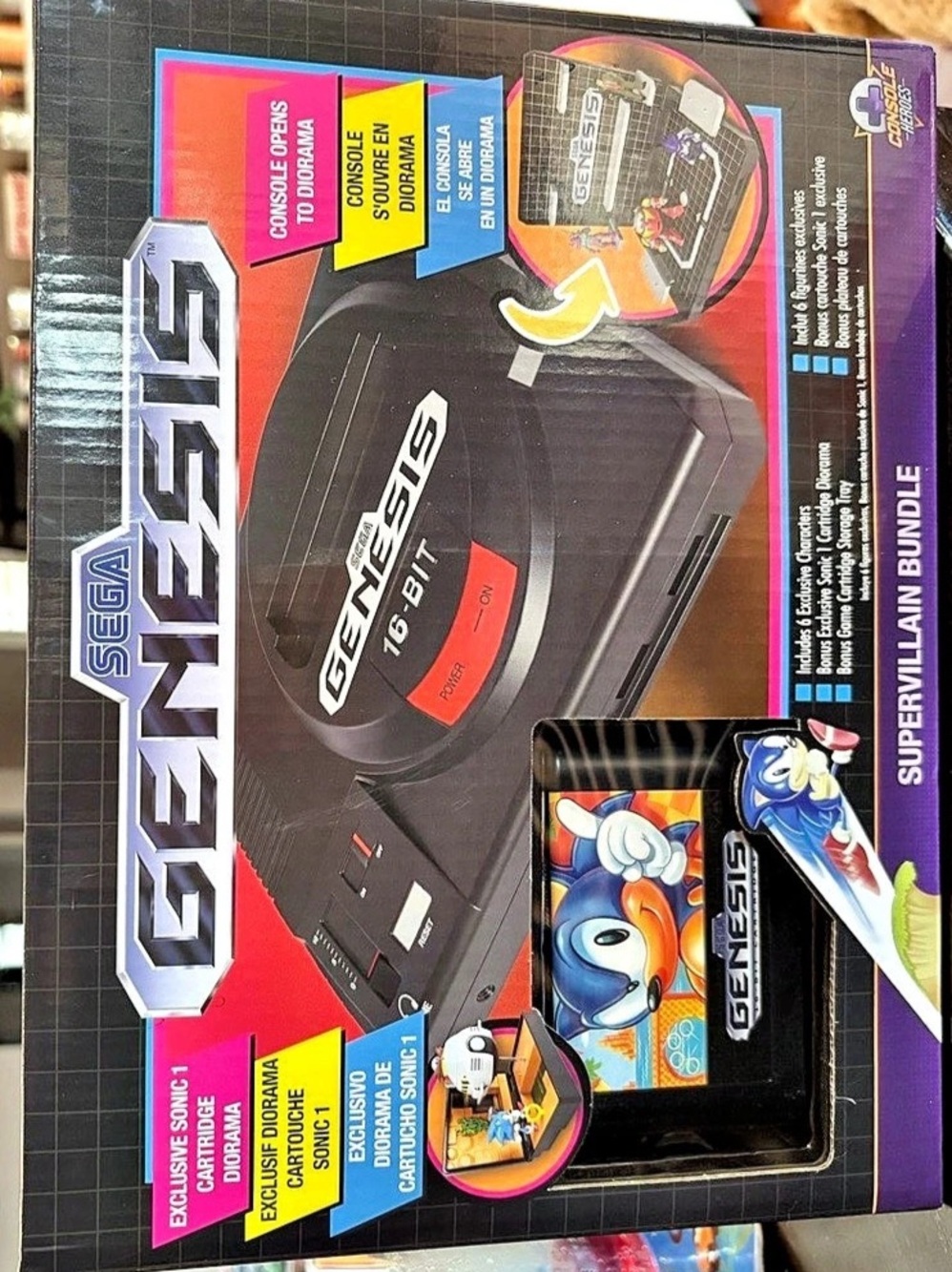 Sonic the Hedgehog - Sega Console Heroes Sega Genesis Supervillain Bundle Black